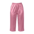 thumbnail image 7 of Hxshgdsn Womens Satin Cropped Wide Leg Pants Elastic Waist Casual Capri Trousers for Summer Home Relax Daily Casual Outings（Light Blue/L）, 7 of 7