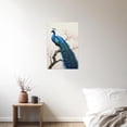 thumbnail image 4 of ZHONGYUTONG Blue Peacock Wall Art Beautiful Animal Canvas Prints Elegant Proud Peacock Picture Living Room Bathroom Bedroom Decor Frame (28" x 42"), 4 of 6