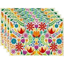 Mexico Cinco De Mayo Placemats Set of 4, 12x18 Inch Seasonal Dia De Los Muertos Fiesta Table Mats for Party Kitchen Dining Decoration