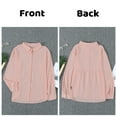 thumbnail image 5 of Inevnen Womens V Neck Button Down Linen Shirts Long Sleeve Blouses Roll Up Casual Work Plain Solid Tops, 5 of 6