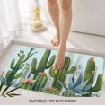 thumbnail image 6 of Green Cactus Doormat Outdoor Entrance 24"x36", Watercolor Summer Botanical Blue Absorb Moisture Dirt Door Mats, Non-Slip Rubber Backing Floor Mats Indoor, Low-Profile Front Door Rugs, 6 of 9