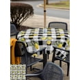 thumbnail image 5 of Outdoor Tablecloth with Umbrella Hole for Patio/Picnic/Party/Camping, Cute Lemon Summer Waterproof Table Cloth Square Cover Washable, Farmhouse Floral Black Buffalo Plaid (54"x 54"), 5 of 8