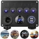 thumbnail image 1 of Panel de interruptor basculante Panel eléctrico Barco Coche Impermeable 5 Gang Panel de interruptor basculante doble USB Dc 12V/24V LED Camión Remolque Vehículos marinos SUV Autocaravana, 1 of 1
