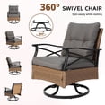 thumbnail image 3 of 3 Piece Outdoor Bistro Swivel Chairs Set, Patio Bistro Set w/ 360° Swivel Rocking Chairs & Table, All-Weather Conversation Set with Metal Frame for Patio Backyard Porches or Garden - Gray, 3 of 9