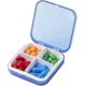 thumbnail image 1 of Pastillero portátil pequeño para bolso o bolsillo, pastillero premium (azul, 4 compartimentos), 1 of 4