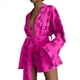 thumbnail image 1 of Pijama Holgado con Estampado para Mujer, Informal, con Cordones, de Larga y Pantalones Cortos de Cintura Alta, para el Hogar. Rosa Roja S, 1 of 8