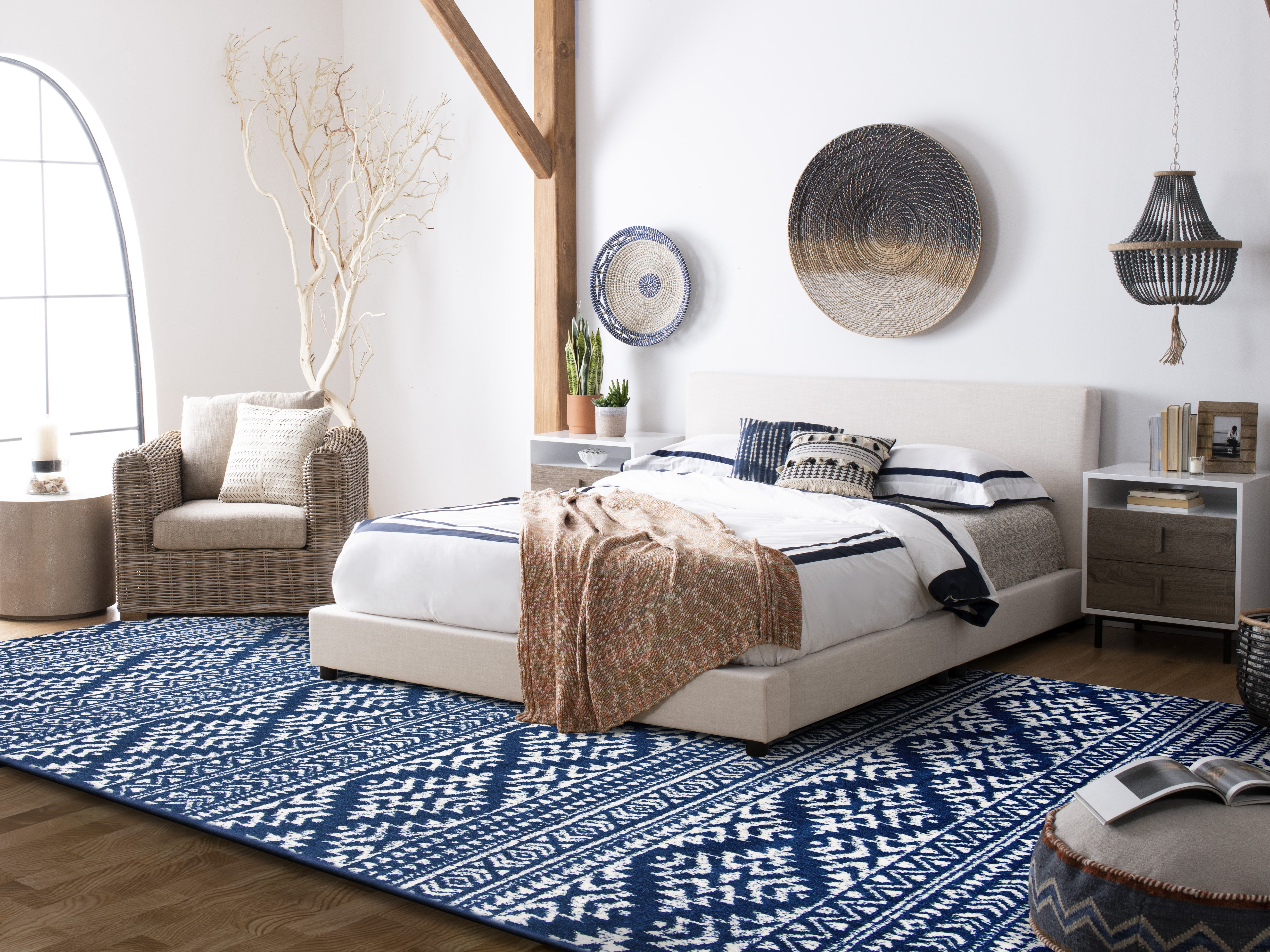 Safavieh Tulum Lakisha Oriental Area Rug, Navy/Ivory, 12' x 18'