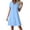 Sky Blue, variant on Vivianyo HD Women's V-Neck Swing Mini Dress, Solid Loose Casual Short Sleeve Summer Tunic Dresses for Women Vacation, Women's Sky Blue, Sizes S-2XL