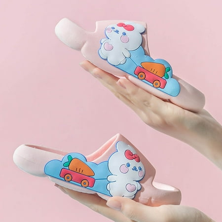 

Realhomelove Cute Cartoon Toddler Slippers Novelty Non-slip Slides EVA Soft Beach Shoes for Boys Girls