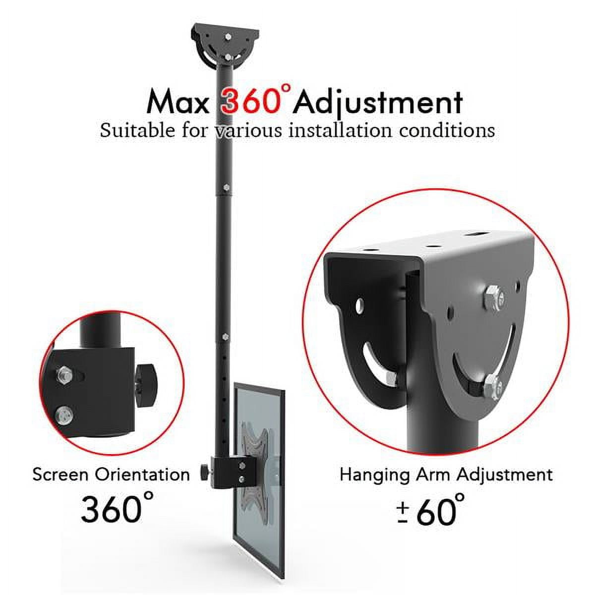 LEADZM 360° Swivel Ceiling TV Mount for 32-55" Screens - Adjustable Tilt, 55lbs Capacity, VESA 200x200