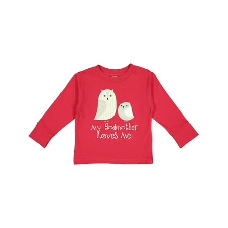 

Inktastic My Godmother Loves Me Gift Toddler Boy or Toddler Girl Long Sleeve T-Shirt