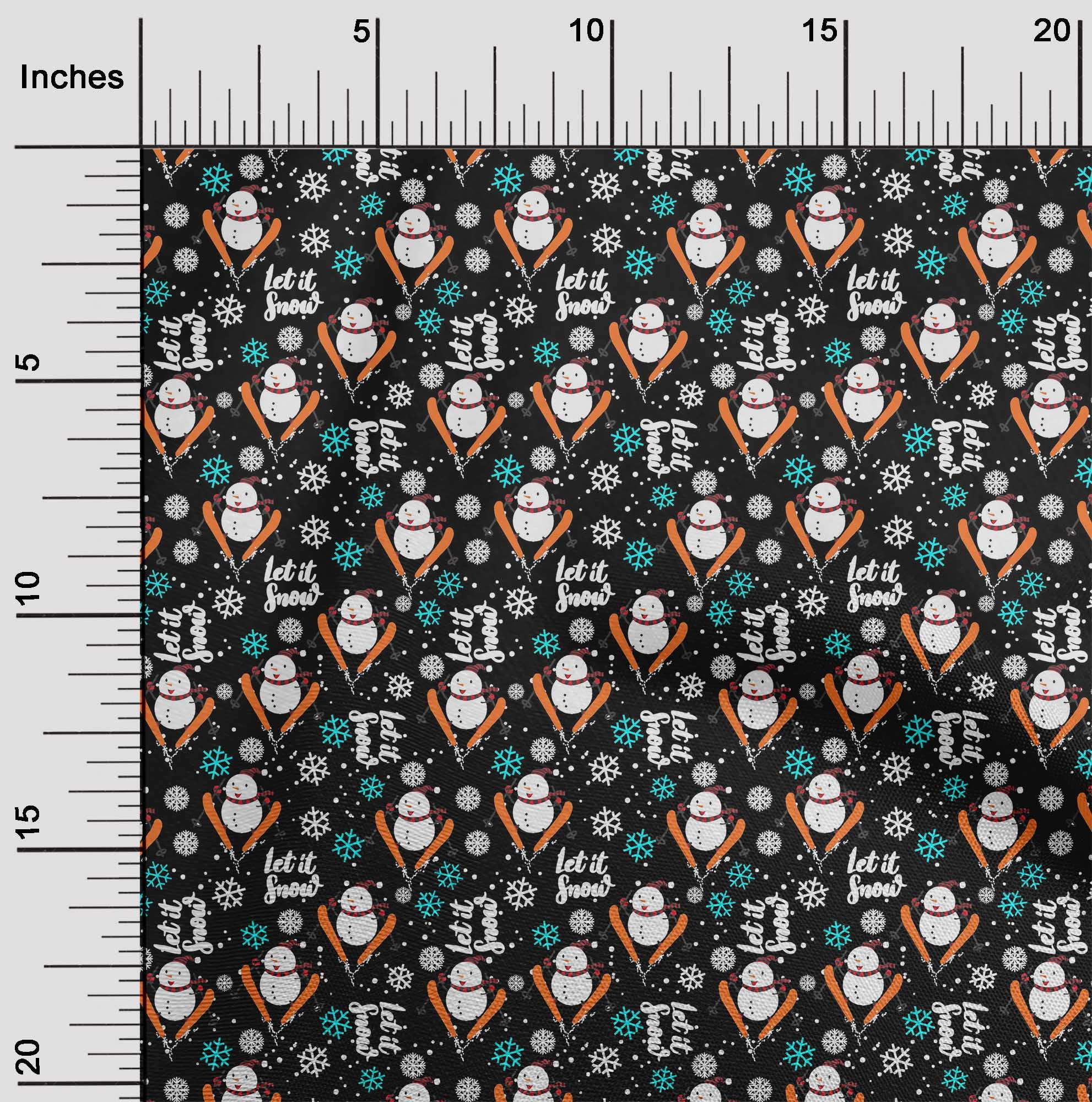 oneOone Cotton Silk Black Fabric Christmas Craft Projects Decor Fabric Printed By The Yard 42 Inch Wide-R0