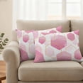 thumbnail image 3 of Outdoor Waterproof Pillow Covers Watercolor Pink Hexagon Decorative Throw Pillow Protectors,Pillowcase Cushion Cases for Patio Sofa Garden Couch,20x12in,Pack of 2, 3 of 14