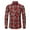 Watermelon Red, variant on Mens Plaid Shirt Slim Fit Pocket Shirt Long Sleeve Button Turn Down Collar Casual Spring Shirt Brick Red L