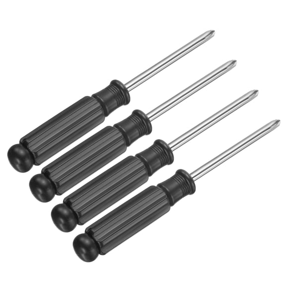 Uxcell 4pcs Mini Phillips Screwdriver 5.0mm 142mm Length Micro Precision Cross Head Screw Driver with Non-Slip Black Handle for Watch Eyeglasses Electronics Small Appliances Repair