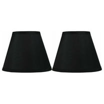 Urbanest Hardback Faux Silk Coolie Lamp Shade, 5x9x7", Black, Set of 2
