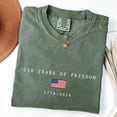 thumbnail image 4 of 250 Years of Freedom Minimalist 4th of July T-Shirt, Subtle USA 1776-2026 American Flag Graphic Tee, Unisex Heavyweight Cotton Shirt, 4 of 7