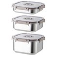 thumbnail image 1 of Premium Stainless Steel Food Storage Containers with Airtight Lids, Stackable Meal Prep Boxes (Large square)1800/3000/5000, 1 of 9