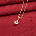 thumbnail image 3 of April Birthstone Necklace – 14K Gold-Plated Clear Diamond Pendant, Adjustable Chain, 3 of 8