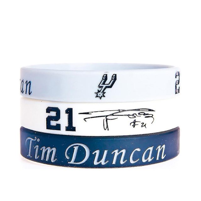 Pulsera de baloncesto Tim Duncan, pulsera de silicona luminosa, 3 piezas Afortunado Sencillez