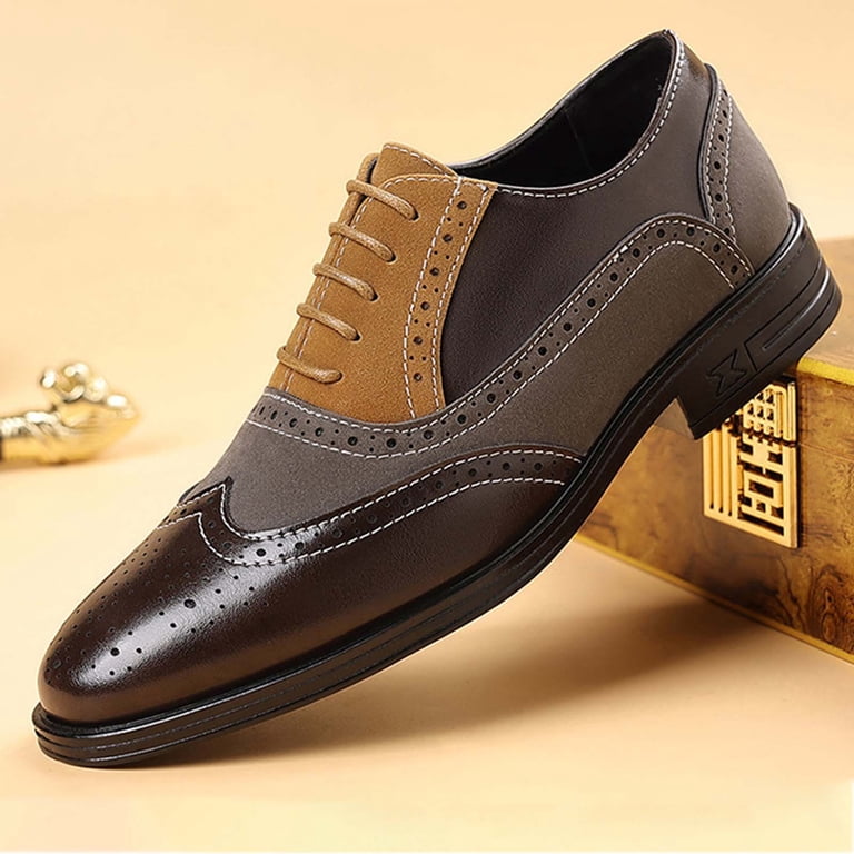 Gpaecead Men Color Block Business Formal Dress Shoes Faux  display picture 1
