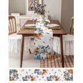 thumbnail image 6 of Table Runners 48 Inches Long Dress Scarves, Orange Blue Grey Fall Farmhouse Kitchen/Dining Table Runner, Short Coffee Tablerunners, Thanksgiving Pumpkins Botanical 13x48 Inch, 6 of 7