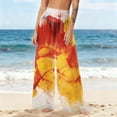 thumbnail image 5 of Tnhcen Women's Summer Chiffon Wide Leg Beach Pants UV Protection Lightweight Tie Dye Print Casual Loose Beach Cover Up 100% Polyester Beach Pants S-2XL, 5 of 7