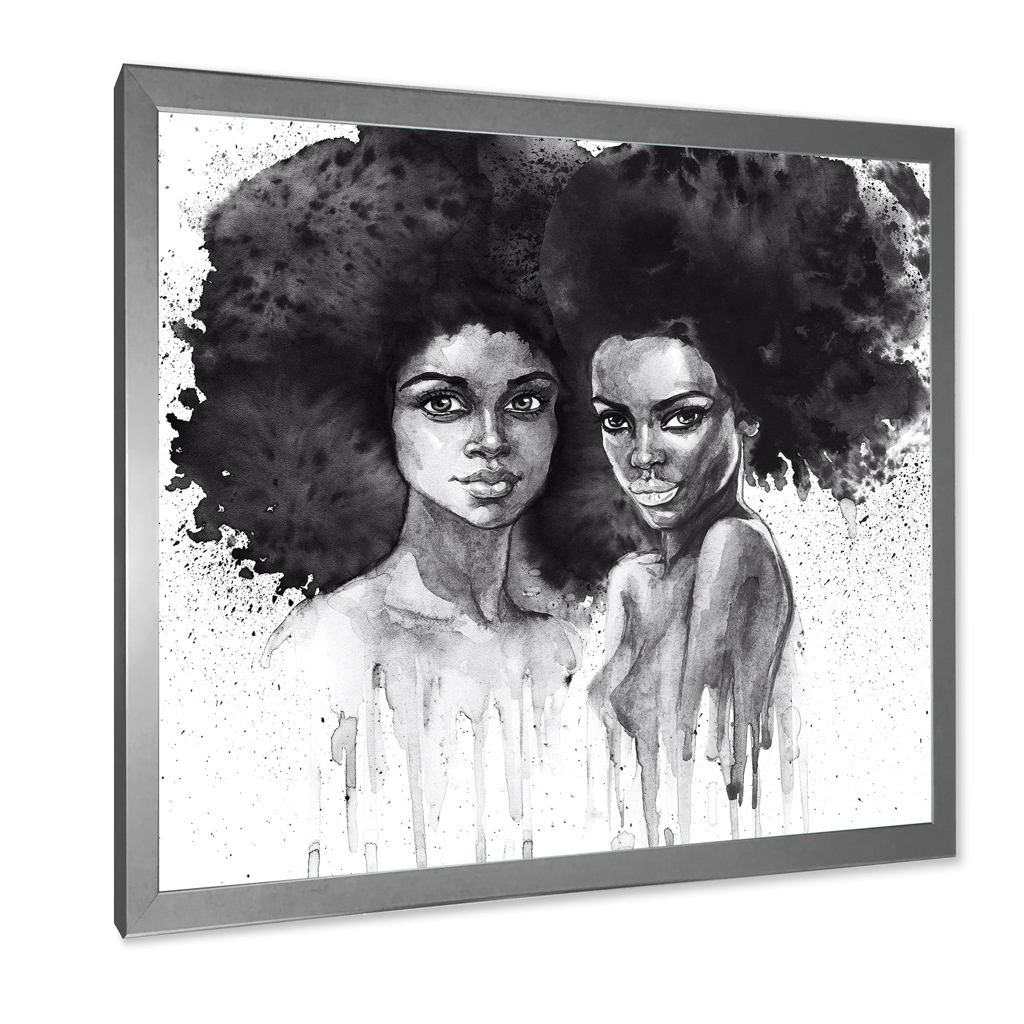 Designart 'Portrait of Afro American Woman XI' Modern Framed Art Print