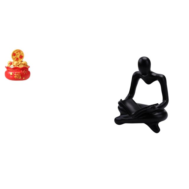 Escultura de escritorio,Estatua de la Cuenca del Tesoro,regalo de cumpleaños de Feng Shui,Adorno artesanal de mesa para decoración del hogar,Figura de pensador abstracto,Estatua de pensador