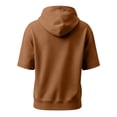 thumbnail image 6 of Short Sleeve Hoodies for Men Lightweight Loose Fit Retro Casual Pullover Tops Summer Workout Shirts Brown 3XL, 6 of 7