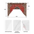 thumbnail image 6 of Red Boho Kitchen Curtains Swag Valance for Windows/Bathroom/Cafe, Vintage Farmhouse Abstract Floral Aesthetic Rod Pocket Drape Panel Swag Curtains Valance for Bedroom/Living Room 56"x36", 6 of 6