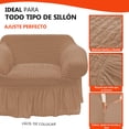 thumbnail image 3 of LABBA Fundas Elásticas para Sillones con Olanes, Juego de 3 Piezas, para Sofá Individual/Love Seat/Tres Plazas Color Nude, 3 of 8