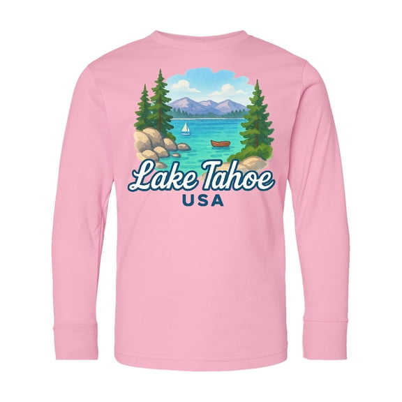 Inktastic Lake Tahoe Scenic View USA Long Sleeve Youth T-Shirt