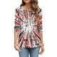 thumbnail image 4 of Women's Valentine's Day Heart Print Three-Quarter Sleeve Casual T-Shirt White XXXL, 4 of 4