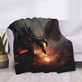 thumbnail image 3 of Fotbe Fiery Black Dragon Attack Manta de Franela con Estampado, Manta Ultrasuave para Cama, Sofá, Auto, Hipoalergénica y Antibolitas-60"x50", 3 of 6