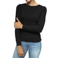thumbnail image 6 of Daisy Del Sol Junior Girls Petite Long Sleeve Pullover Crew Neck Thermal Underwear Basic Waffle Knit Fitted Layering Top, 6 of 10