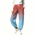 thumbnail image 4 of Xdegoge Sweatpants Women Ombre Casual Joggers High Waisted Athletic Fleece Lined Pants with Pockets Drawstring Loose Fit Workout Activewear Novelty Color Block, 4 of 9