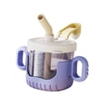 thumbnail image 3 of Vaso para bebés de silicona de 10 oz con dibujos animados, fácil de limpiar, para niños pequeños. Violeta, 3 of 9