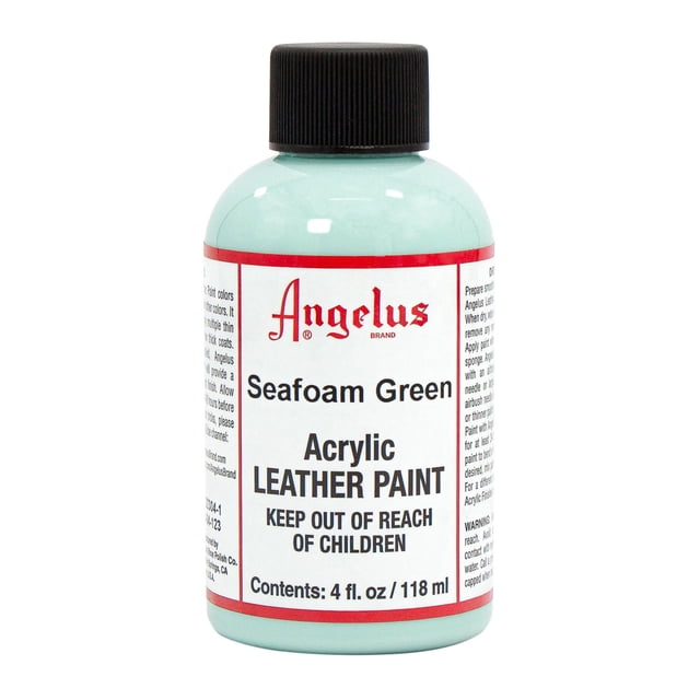 Pintura acrílica para cuero Angelus para vinilo de cuero de bolso, 4 oz, verde espuma de mar