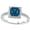Platinum, variant on 1.3 Carat t.w Victorian Halo Style Square Shaped Pave Set Round Diamond Engagement Ring w/a 1 Carat Princess Cut Blue Diamond Heirloom Quality Platinum Size: 4