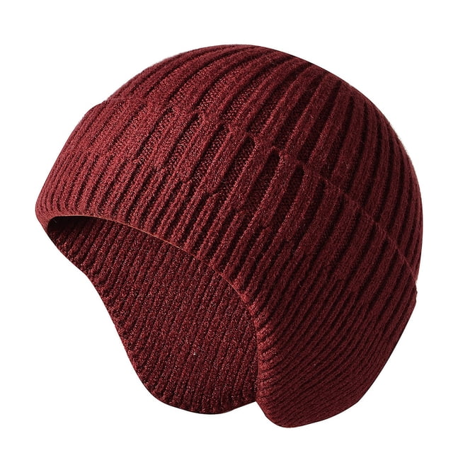 Jusqu'à 10 $ Chapeaux Bomber Rouges d'Hiver à Cache-Oreilles Casquette Tricotée Hommes Chaude Femmes pour Femmes Chapeau Tricoté Casquettes de Baseball