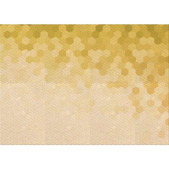 Ahgly Company Machine Washable Indoor Rectangle Transitional Sun Yellow Area Rugs, 5' x 8'