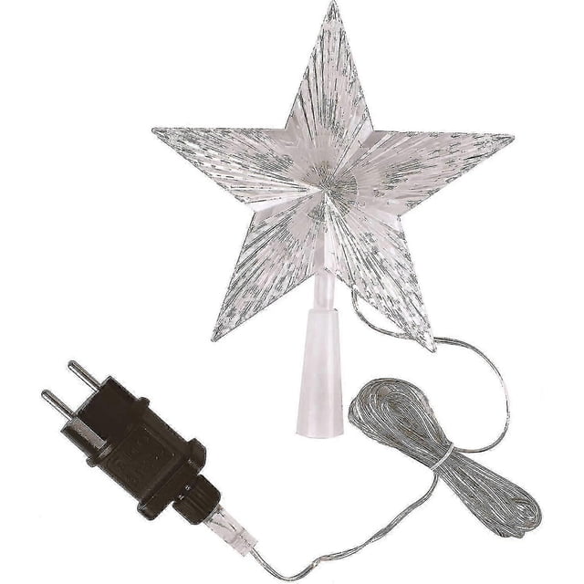 Christmas Tree Top With 10 Leds With Power Plug - Illuminated Christmas Tree Top In Warm White - Christmas Tree Star Top Tree Top