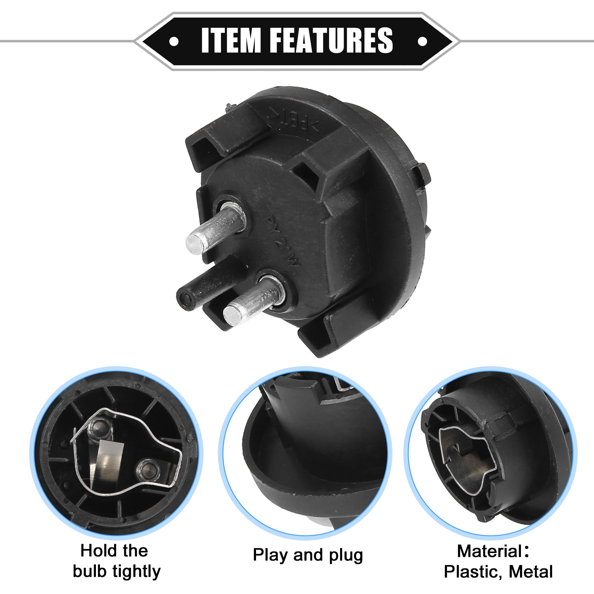 Unique Bargains Turn Signal Light Socket for Mercedes-Benz CLK 320 1998-2003 Plastic Black