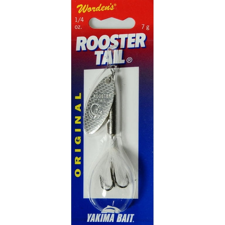 Yakima Bait Worden's Original Rooster Tail, Inline Spinnerbait Fishing Lure,  Chrome & White, 1/4 oz. 