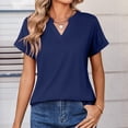 thumbnail image 5 of Resicozy Womens Summer Tops Short Sleeve Basic Casual V Neck T Shirts Trendy Lightweight 2026 Navy M, 5 of 7