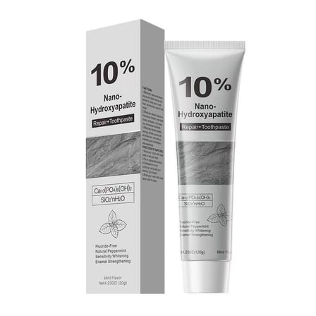 10% Hydroxyapatite Toothpaste,Nano-Hydroxyapatite Toothpaste for Advanced Enamel Protection,Fluoride Free Toothpaste Whitening Teeth,Fresh Breath,Deep Cleaning Tooth Paste,Daily Use for Oral Health