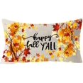 thumbnail image 1 of Happy Fall Y'all Grand Arbre Branche d'Érable Saison d'Automne Salutation Coton Lin Carré Housse de Coussin Décorative Taie d'Oreiller Canapé 12x20 Pouces, 1 of 2