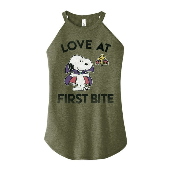 Peanuts - First Bite Art - Juniors High Neck Tank Top