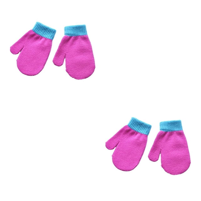 Sonducket 1 par de manoplas para niños, calentador de manos de estilo Simple, cómodos guantes de punto térmicos de Color sólido para niños Type3 NO3